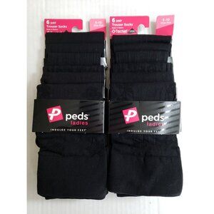Peds Trouser Socks Women's Size 5-10 Black Multi print 12pr